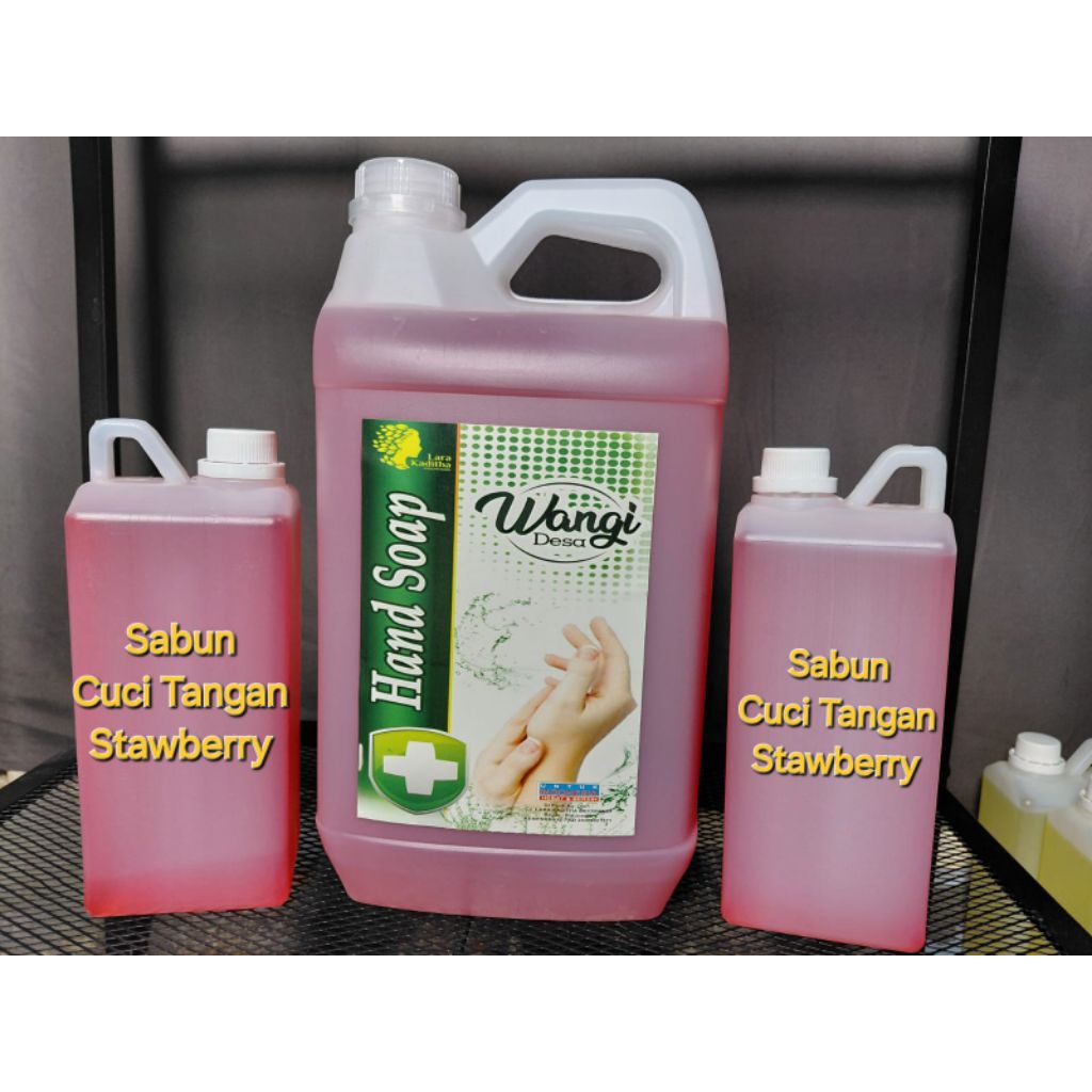 Sabun Cuci Tangan Strawberry 1 liter Premium Wangi Desa