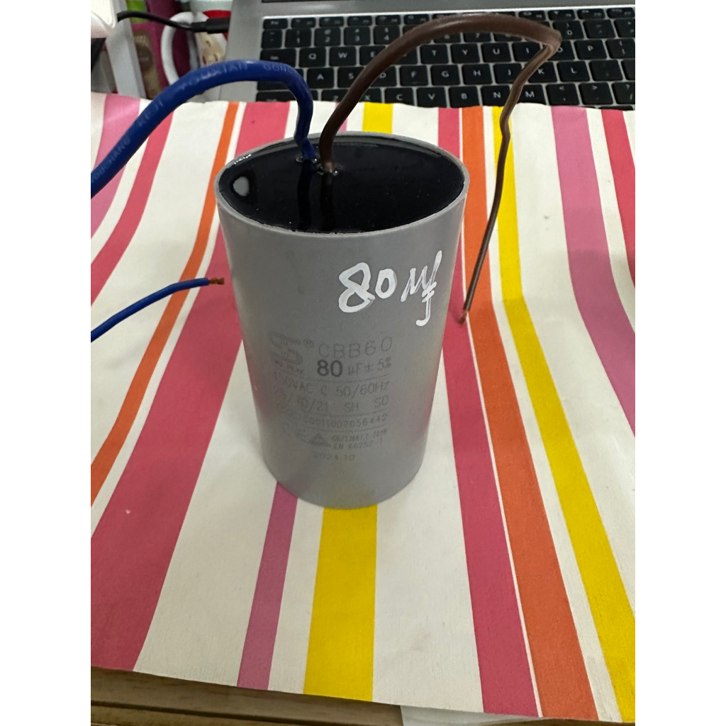 kapasitor pompa 80UF MF mikro. kapasitor bulat kabel 80mf