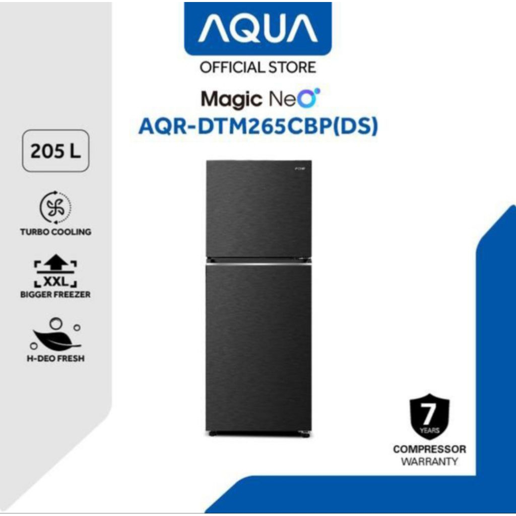 KULKAS AQUA 2 PINTU AQR-DTM265CBP 205LITER KULKAS AQUA 2PINTU KULKAS AQUA 2 PINTU