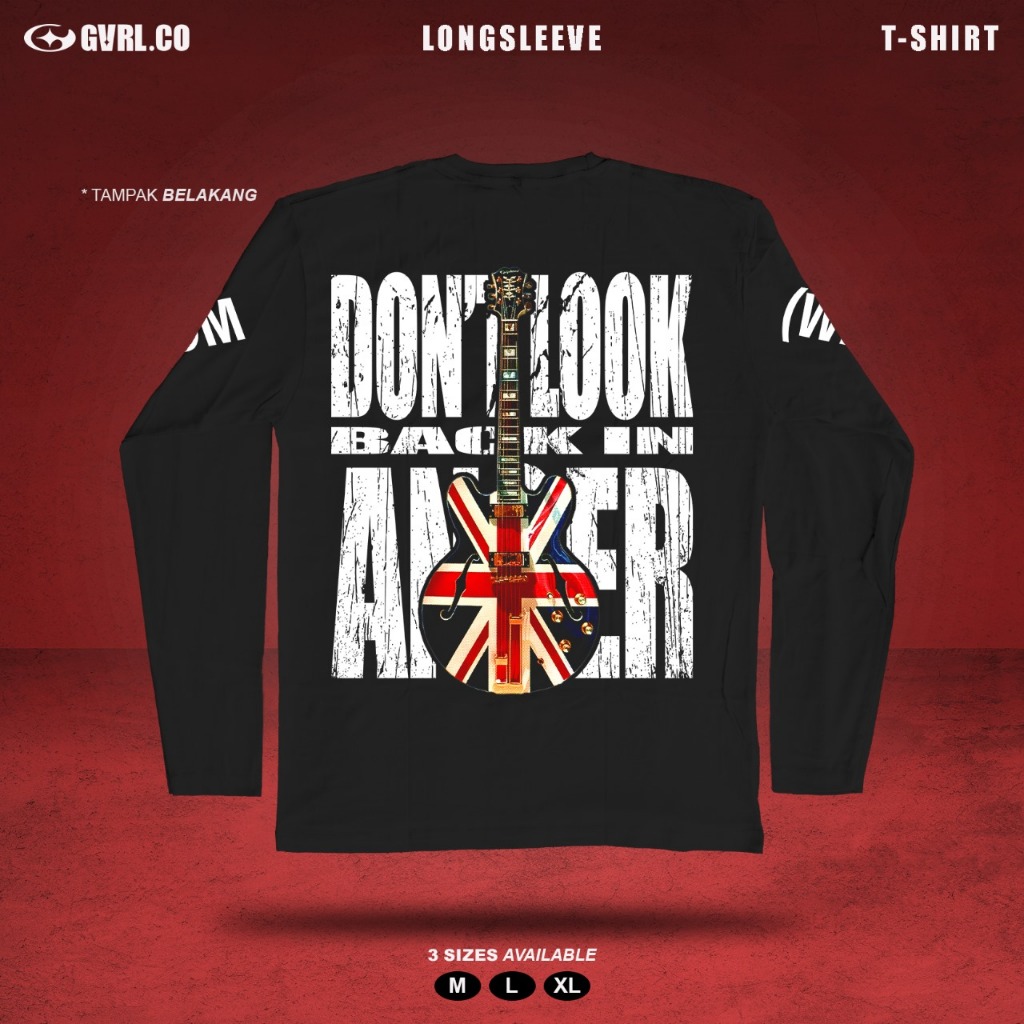 LONGSLEEVE Shirt GVRL " OASIS WTSMG " | Kaos Lengan Panjang Oasis Unisex | Cotton Combat 24s Lembut 