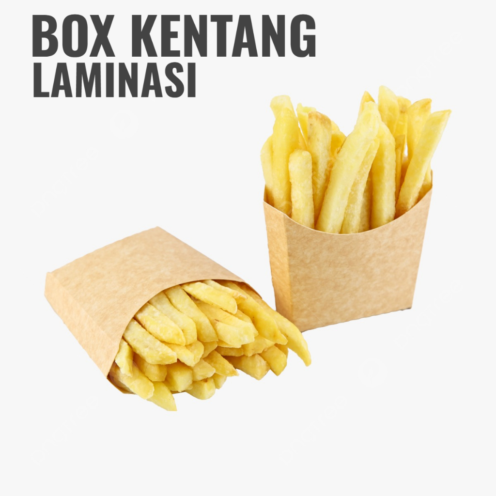 BOX KENTANG KRAFT LAMINASI / Satchel kentang / DUS KENTANG / PAPER SNACK / KERTAS MAKANAN / GORENGAN