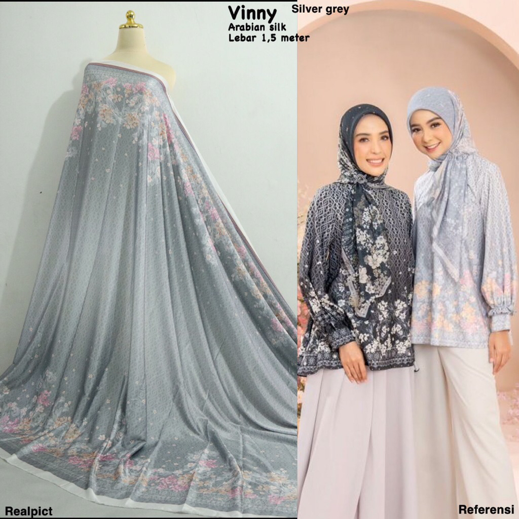 Kain arabian silk motif vinny // per setengah meter // banyak motif // kain gamis // kain meteran //