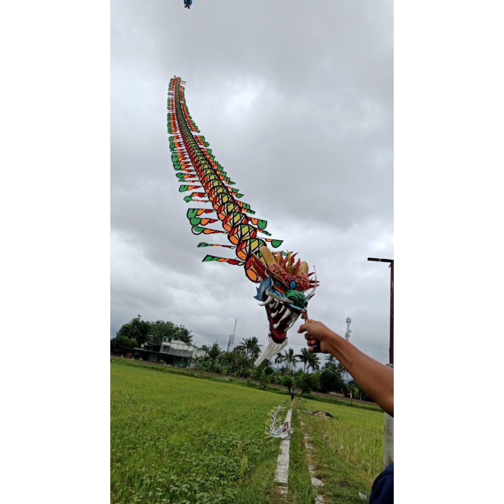 kepala layangan naga mini dm 10 warna kuning (hanya kepala)