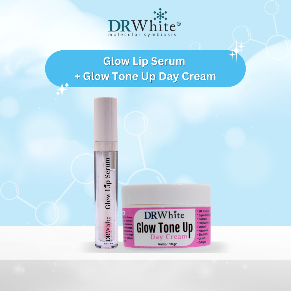 DRWhite Bundling Glow Lip Serum | Serum Bibir Magic Color + DRWhite Glow Tone Up Day Cream