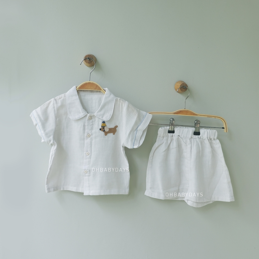 OHBABYDAYS | Jumper Romper Bayi | Dog Shirt Set