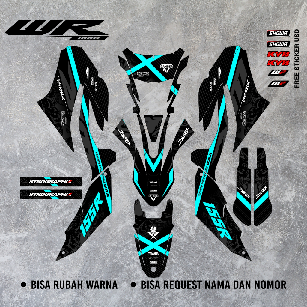DECAL WR FULL BODY WARNA HITAM TOSCA SIMPLE WR 80