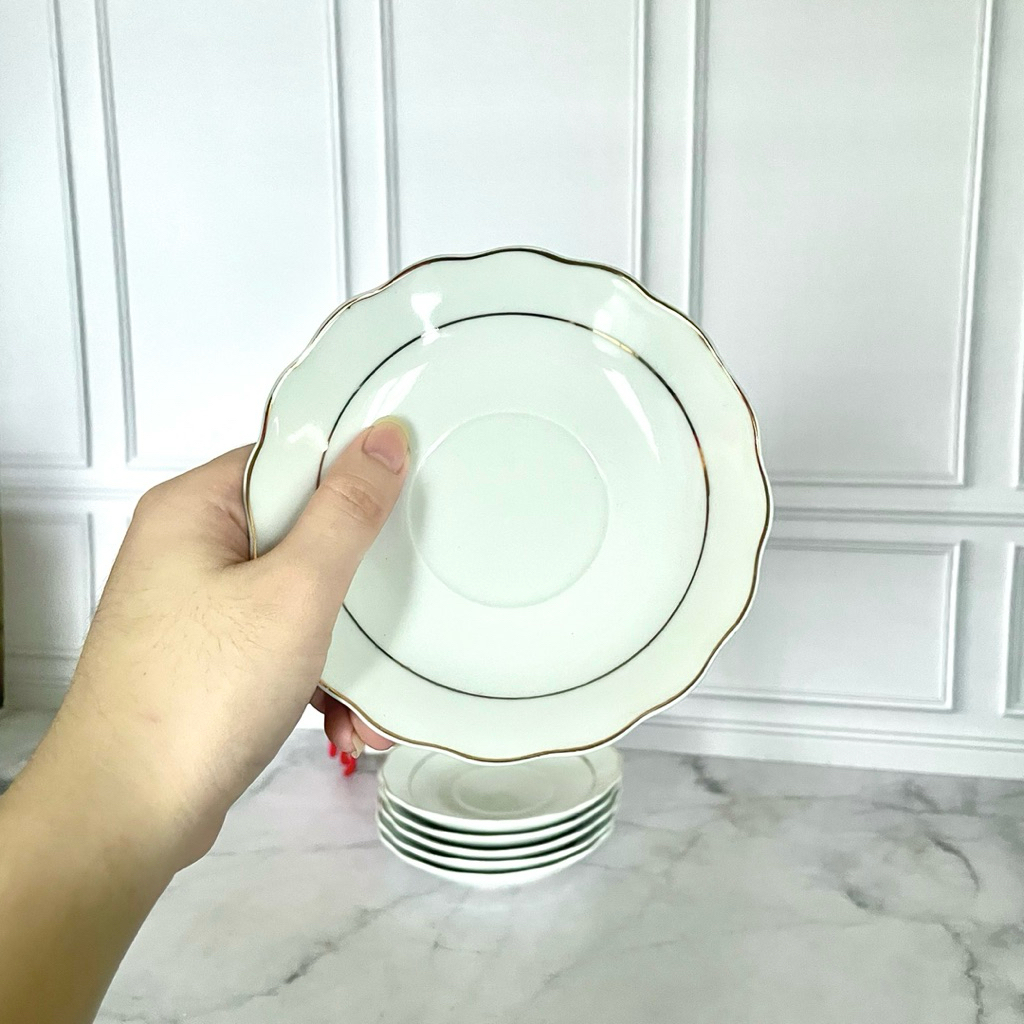 Piring Keramik 6 PCS - Piring Celo - Piring Kecil - Piring Lepek - Piring Cepek - Piring Kue