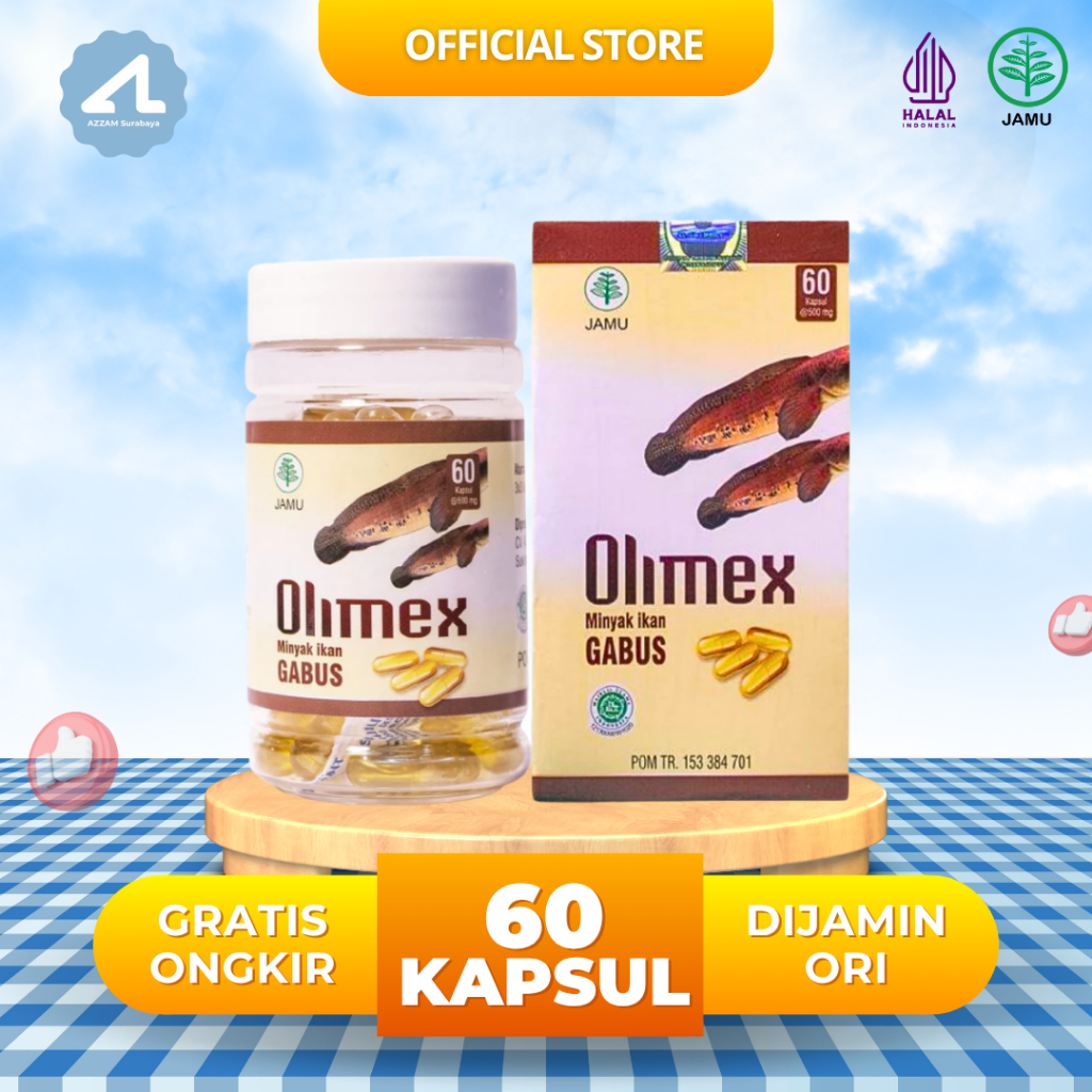 Kapsul OLIMEX - Kapsul Ekstrak Ikan Gabus Kutuk - Kapsul Ikan Gabus Mempercepat Luka Pasca Operasi