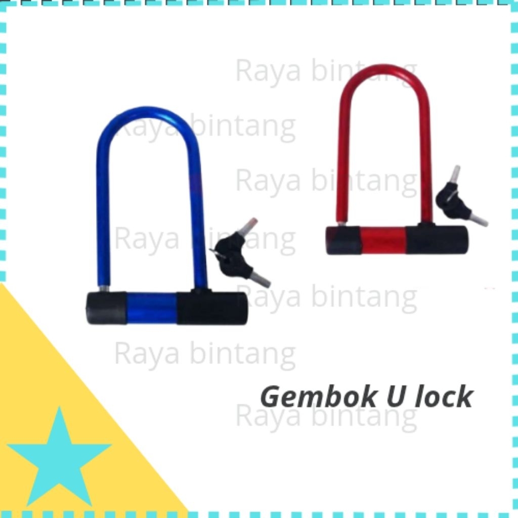 Gembok Sepedah Motor U Lock Anti Maling Gembok cakram Gembok Pagar Gembok Serbaguna