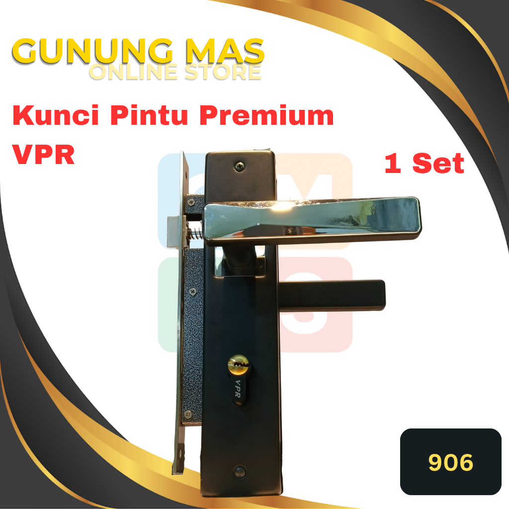 VPR Kunci Pintu Premium 906 Komplit Set // Handle Pintu Komplit // Gagang Kunci Pintu // Premium Doo