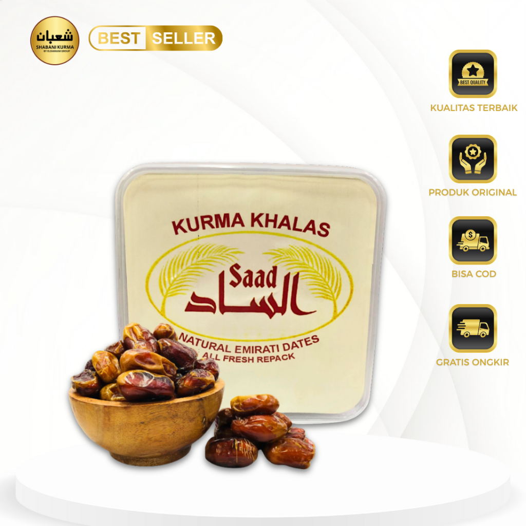 Khalas 1 kg / Kurma khalas premium 1 kg / Kurma khalas 1 kg premium / Shabani kurma
