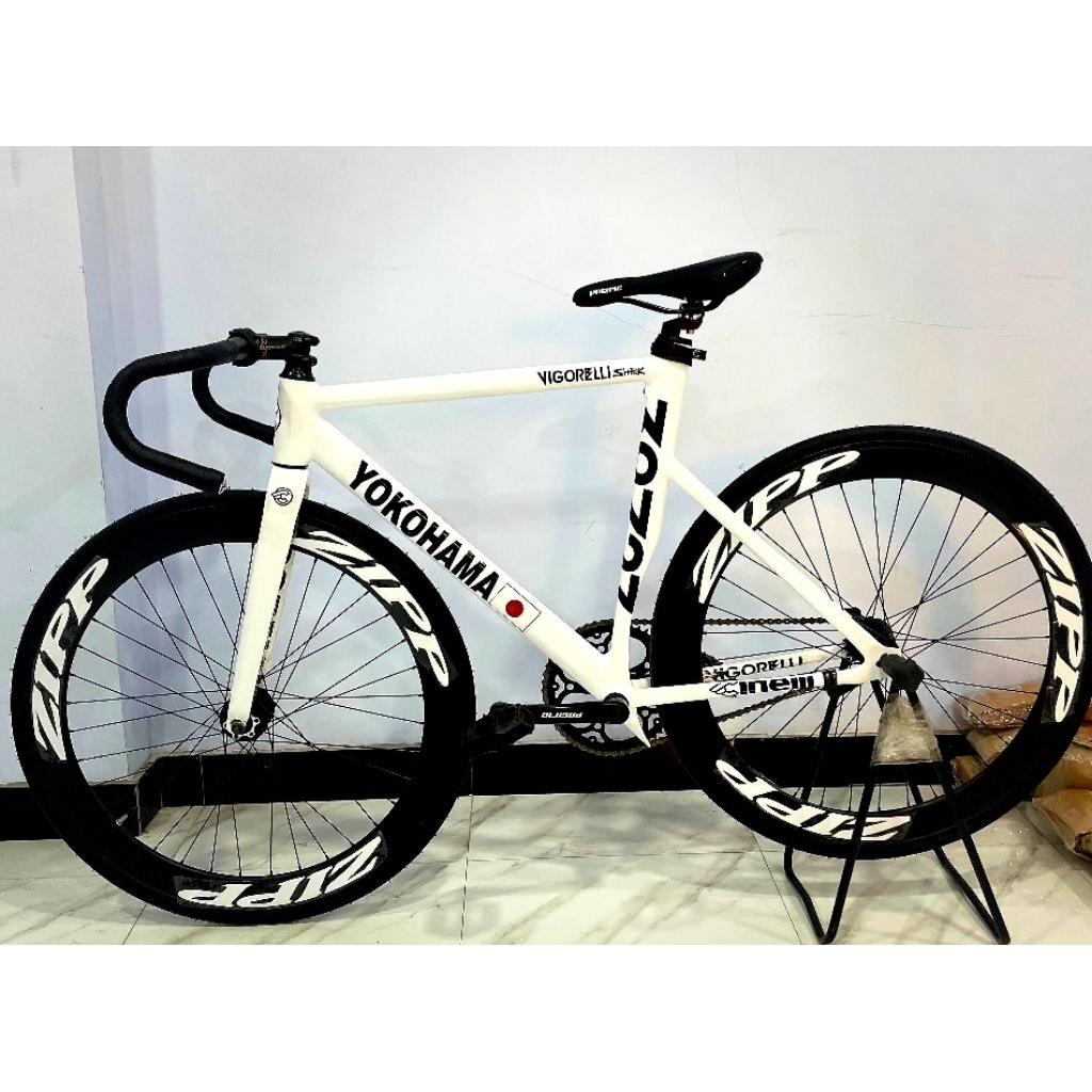 Fixie Cinelli Vigorelli shark Custom Decal Sesuai Selera Murah Meriah Siaip Pakai ~ Rims 60mm