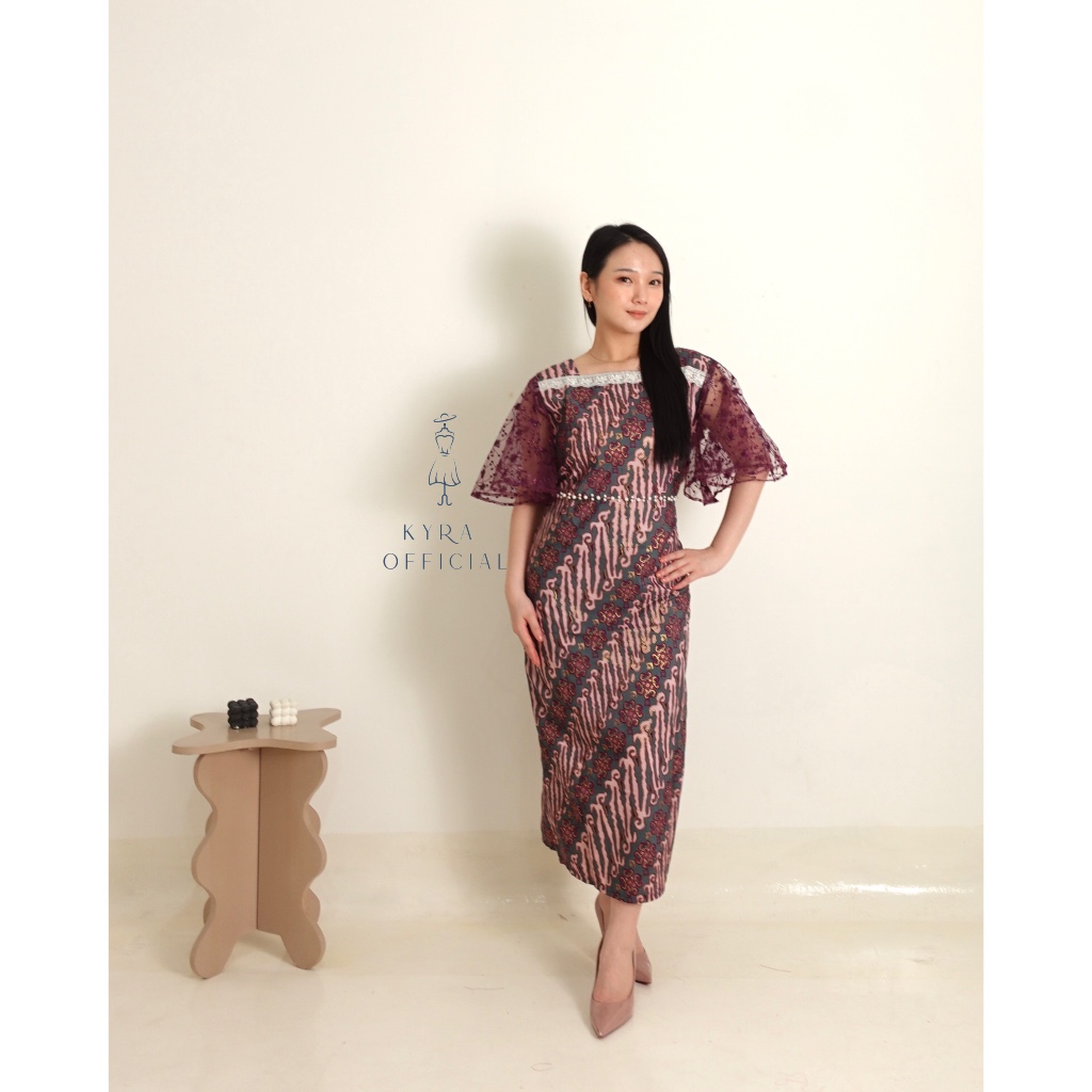 [ KYRA ] DRESS AGNES BATIK (PREMIUM) / DRESS BATIK PREMIUM / COUPLE BATIK / GAUN BATIK TERBARU / DRE