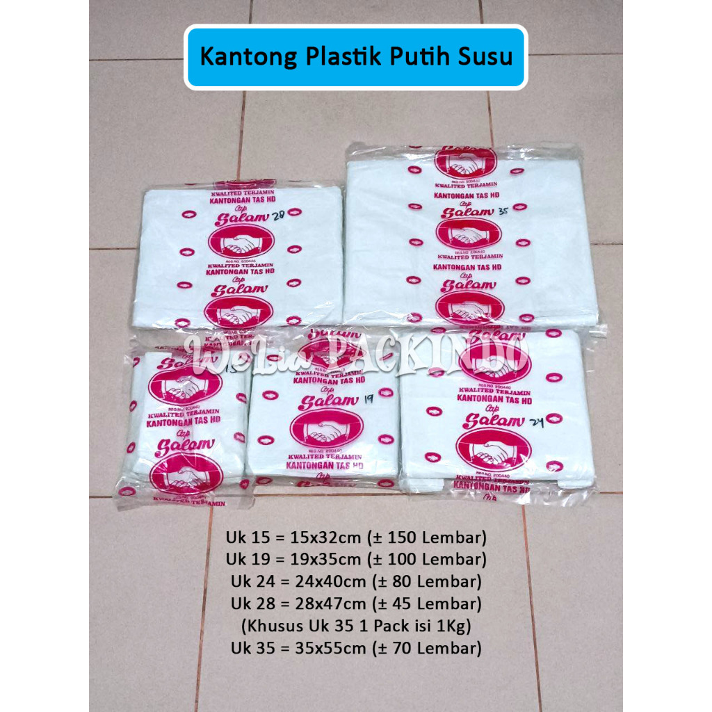 Kantong Plastik Putih Susu 500Gr 15 19 24 28 35 / Kantong Kresek Asoy Salam TEBAL HDPE