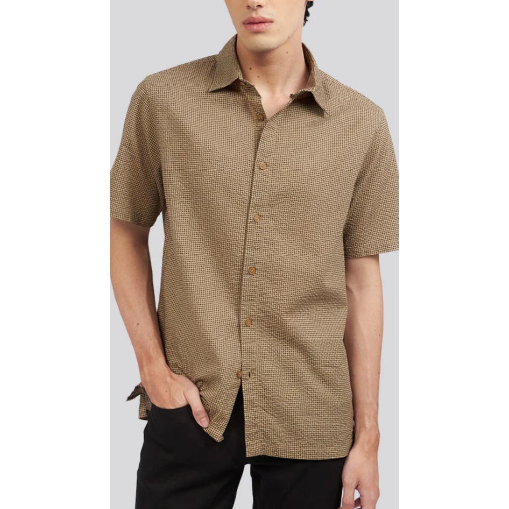 Kemeja Original Executive Seersucker short Taupe