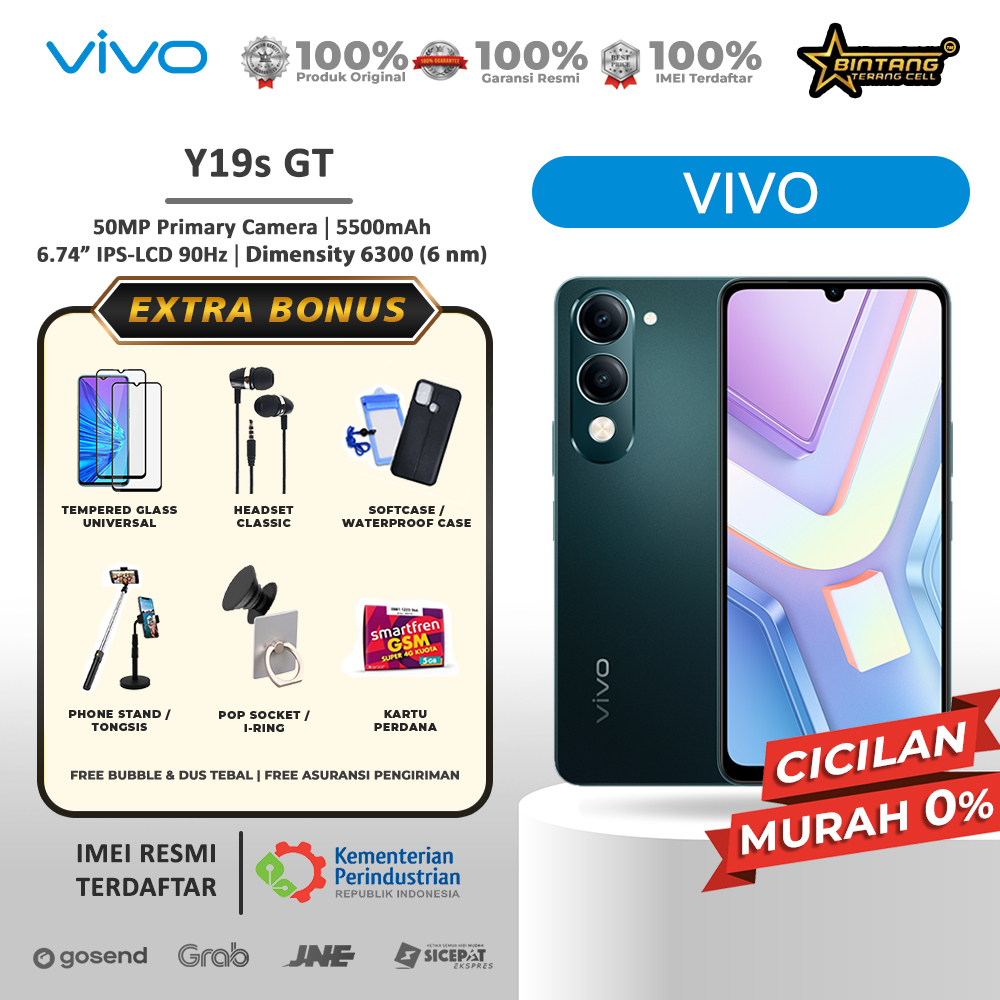 Vivo Y19s GT RAM 6/128 - 8/128 - 8/256GB Garansi Resmi