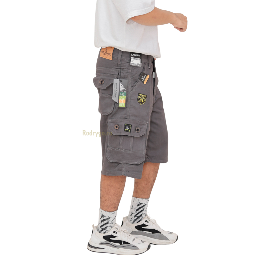 Rodrygo - Celana Cargo Pendek Pria Twill Canvas Non Stretch Elegant High Premium Quality 27 - 39