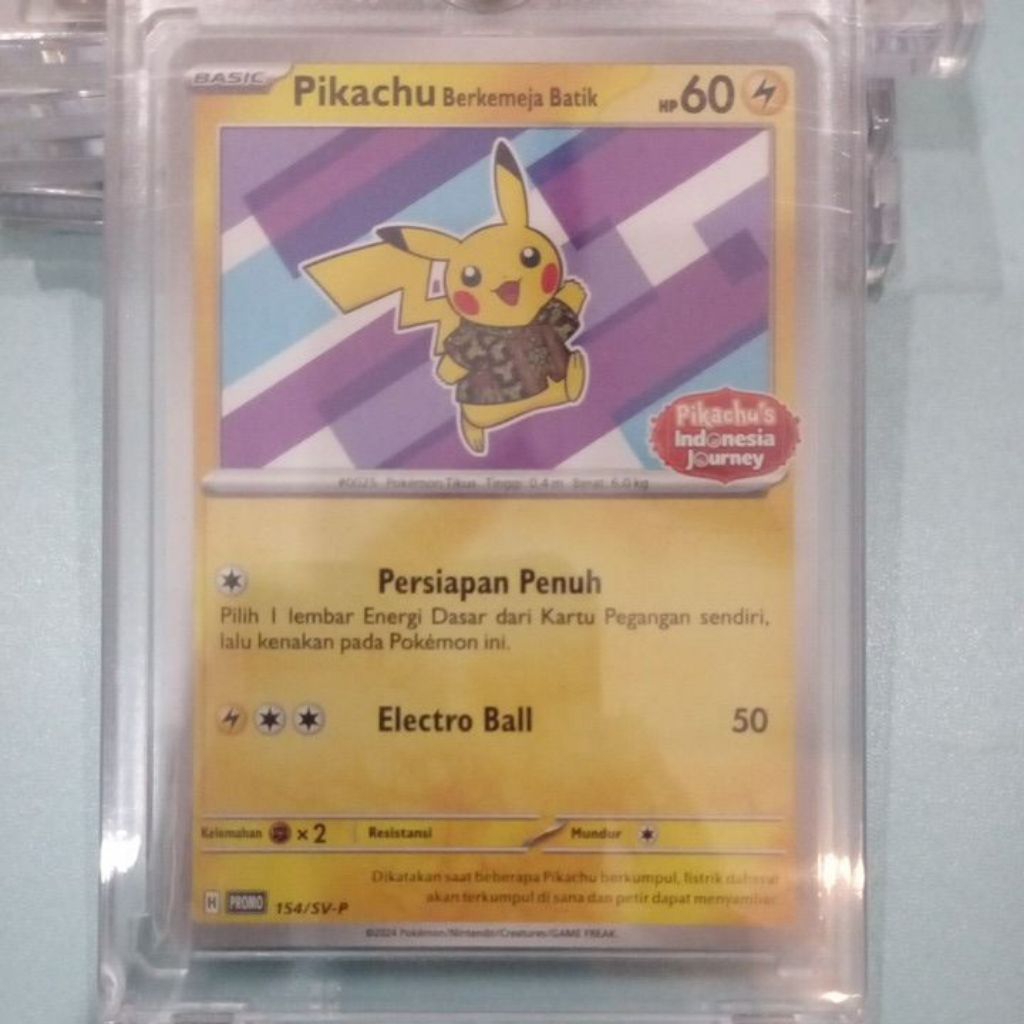 tcg pokemon ar/chr/v max/promo Pikachu berkemeja batik/Indonesia
