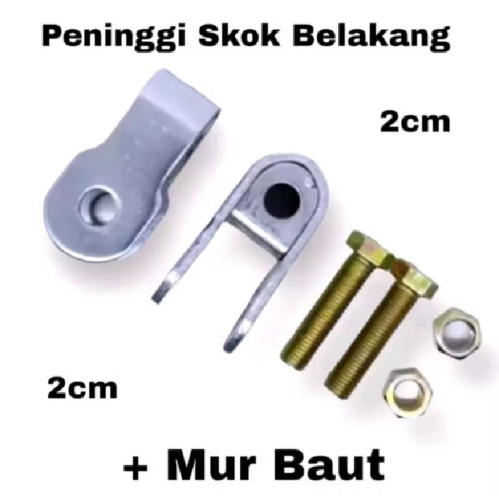 peninggi shock belakang motor bebek / peninggi shock belakang model U besi chrome/ peninggi shock be