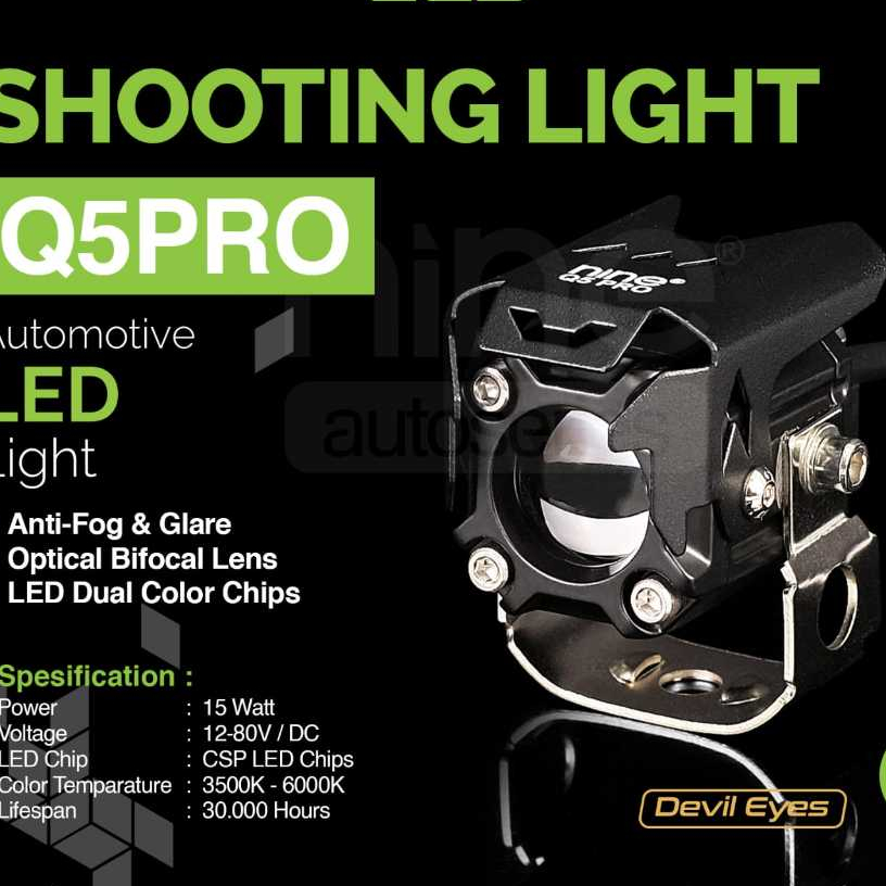 LAMPU LED TEMBAK SOROT LASER 2 WARNA ORIGINAL LUXIMOS LED Q5 GARANSI 1 TAHUN