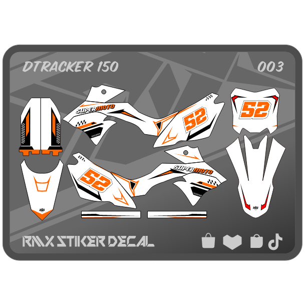 STIKER DTRACKER 150 FULLBODY (003) STICKER DECAL DEKAL D-TRACKER SE HITAM MERAH, KUNING, HIJAU, BIRU
