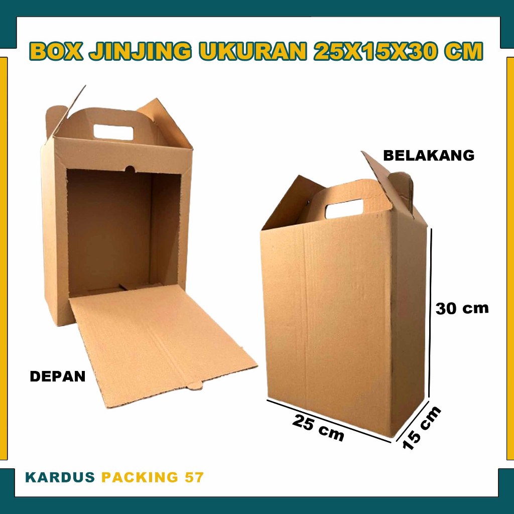 Box Jinjing 25x15x30 cm /  Kotak Hampers Kue Kering Lebaran / Box Jinjing / Kardus Polos