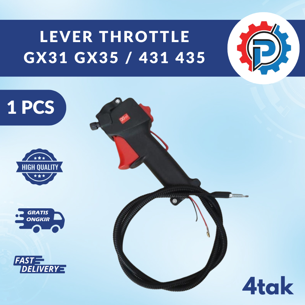 Throttle Lever Stang Handel Gas GX 31 35 Komplit Kabel Gagang Handel Mesin Potong Rumput 4 tak 431 4