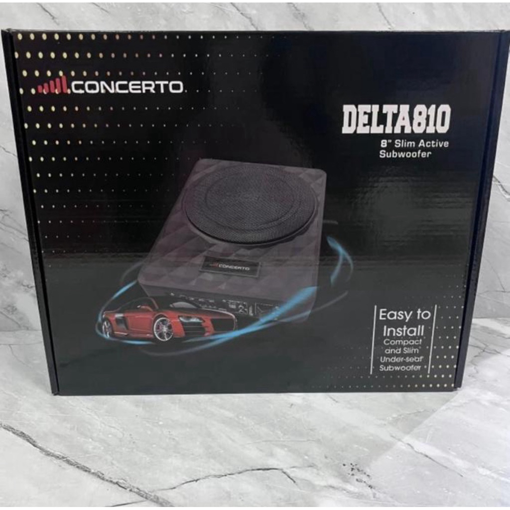 Subwoofer Kolong Jok Mobil 8 Inch Concerto Delta 810 – Subwoofer Aktif Slim Bass Nendang
