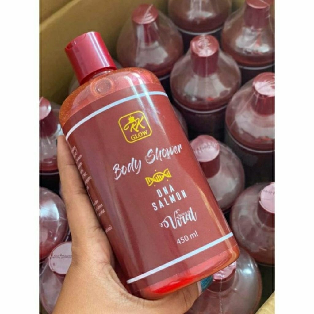 Body Shower Ektra DNA SALMON Rk Glow Dengan Kandungan Brightning 450ml