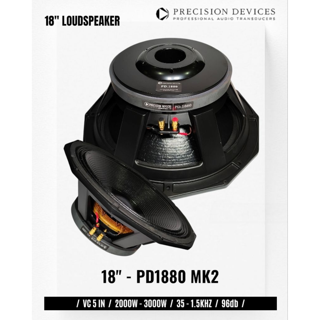 Komponen Speaker / 18 Inch / PD1880 MK2 / VC 5 IN / Precision Devices PD 1880 MK2 PD1880MK2 PD 1880M