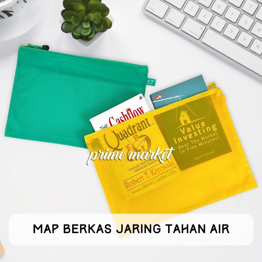 Map Berkas Zipper Resleting Map Dokumen Map Plastik Tahan Air Map Dokumen Waterproof Warna (Map Jari