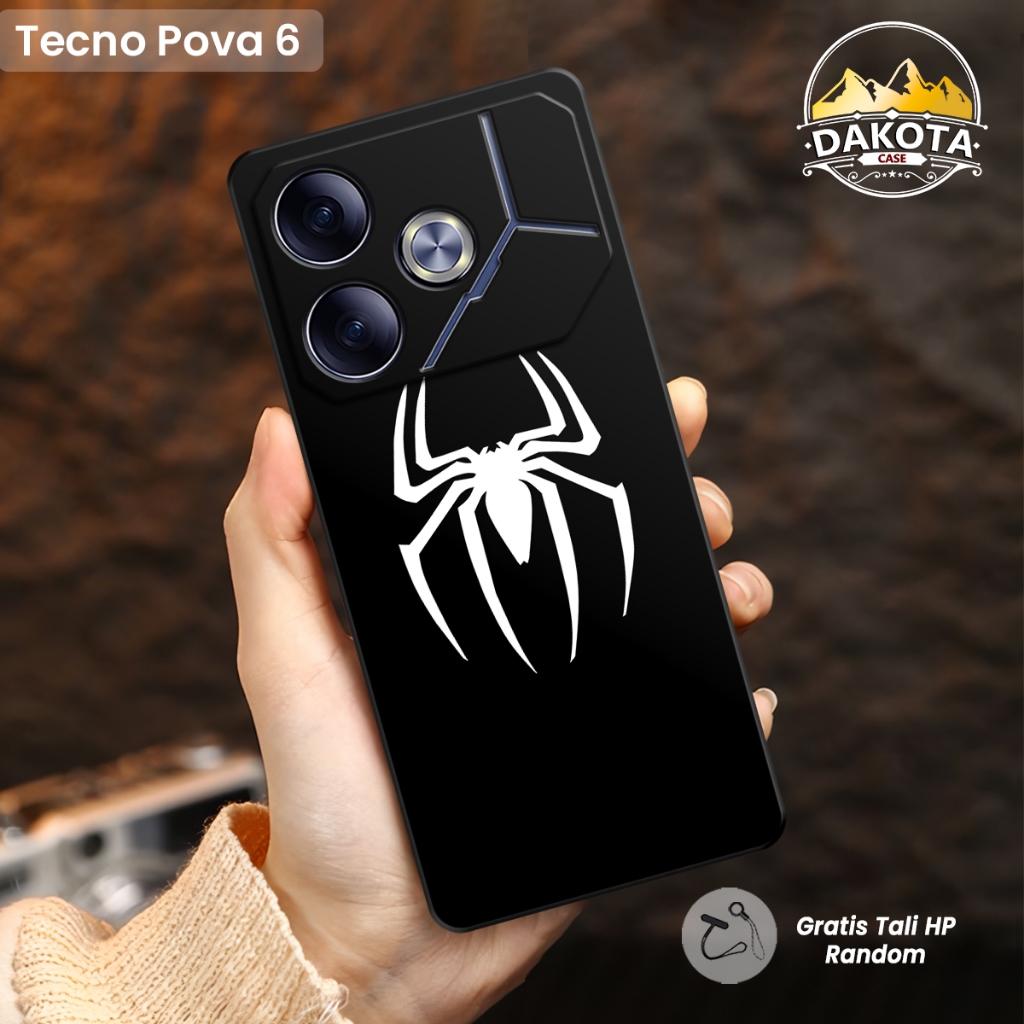 Case hp Tecno Pova 6 Silikon Softcase Motif Spider | Casing Tecno Pova 7 4G | Tecno Pova 7 5G | Casi