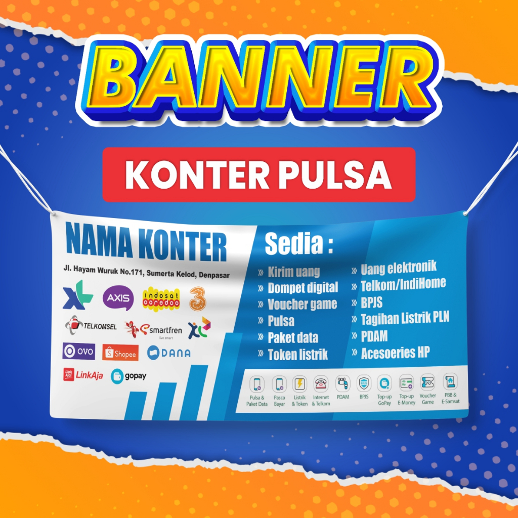 BANNER KONTER PULSA / BANNER PULSA / BANNER KONTER CUSTOM / BANNER JUALAN PULSA