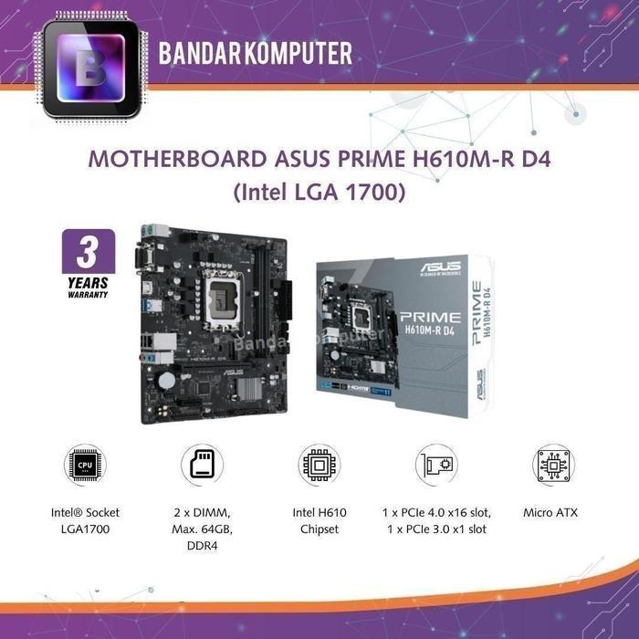 Motherboard ASUS Prime H610M-R D4 Motherboard (Intel LGA 1700) - Asus H610MR DDR4