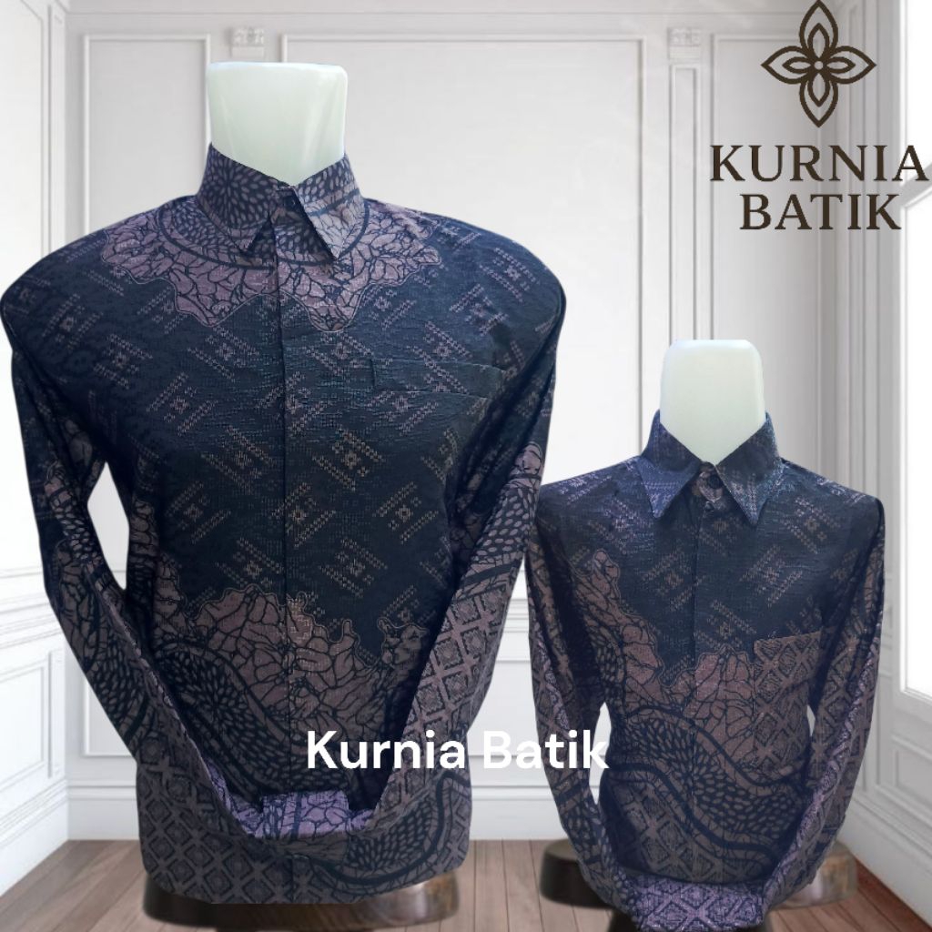 Dobby Ungu Pastel, Kemeja Batik Couple Ayah Dan Anak, Bahan Dobby Tenun, Pakai Furing, Warna Ungu