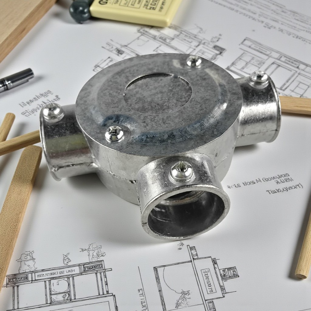 Tee Dus Cabang 3 Aluminium 22mm Kotak Sambungan Pipa Kabel Listrik Three Way T Box Conduit Fitting D