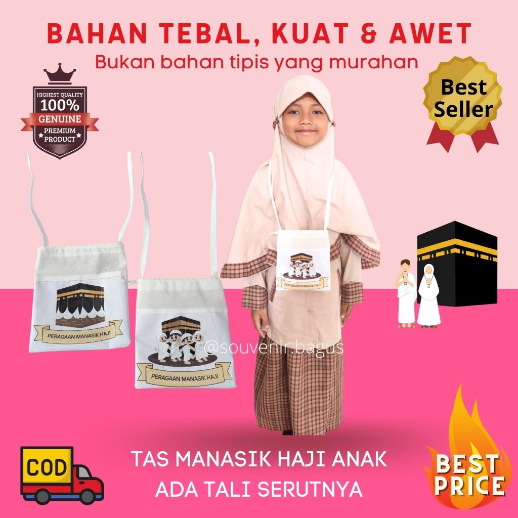 Tas Manasik Haji Anak Kantong Kecil Serut Peragaan Manasik Haji Anak Paud TK