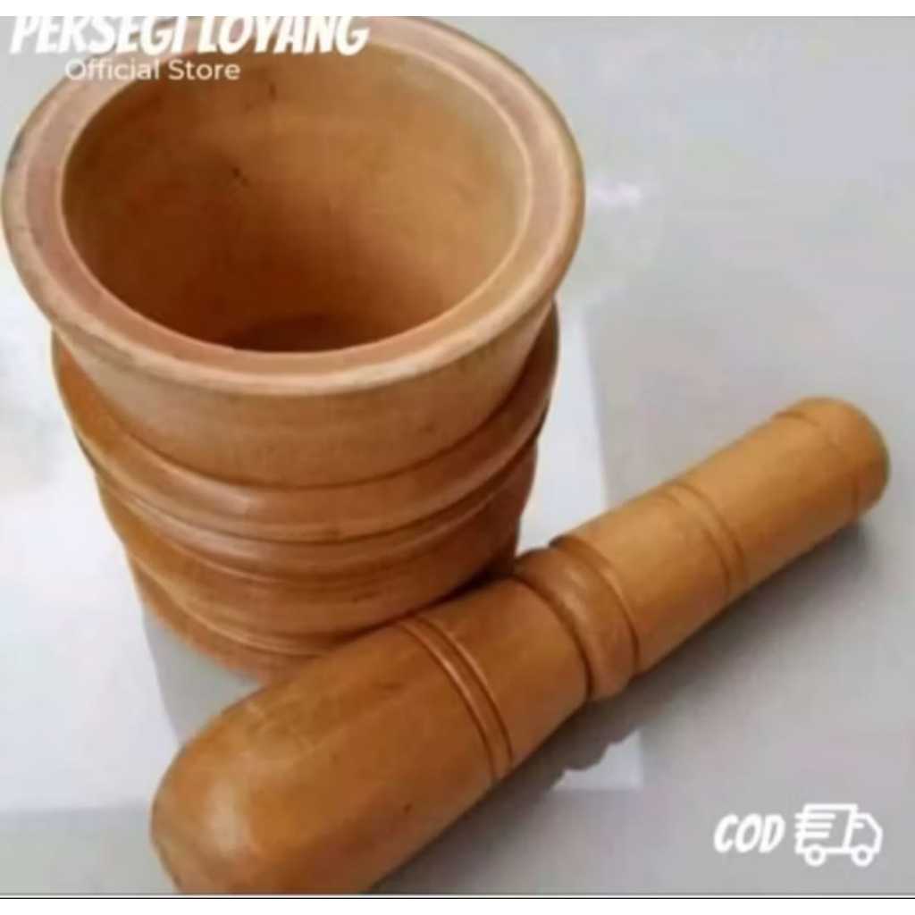 Lumpang Kayu Murah / Lumpang Kayu Tradisional / Tumbuk Kayu / Alat Penumbuk Kecil ( 1 Set)
