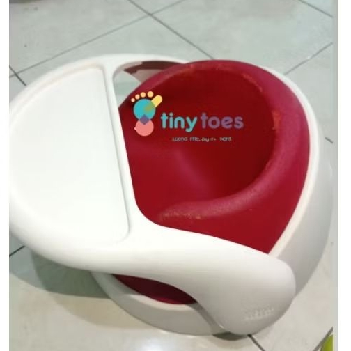 [Preloved] Mamas Papas Baby Snug 3 Stage Booster Seat (with tray) - Red