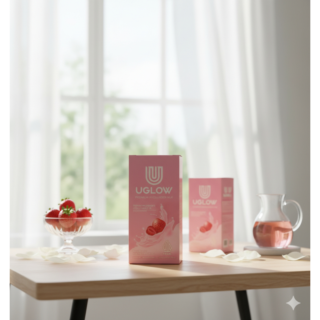 U Glow Glutha Collagen Milk minuman collagen pemutih glowing isi 10sachet asli original