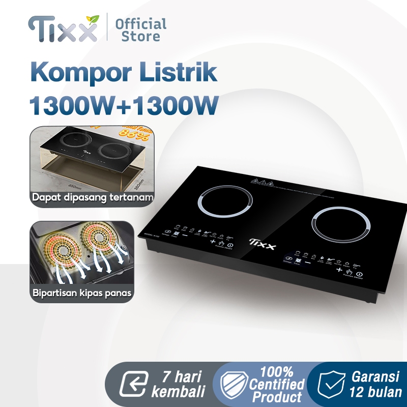 TIXX Induction Stove  2 tungku Kompor Listrik Ganda 200W-1300W Kompor Listrik Induction cooker