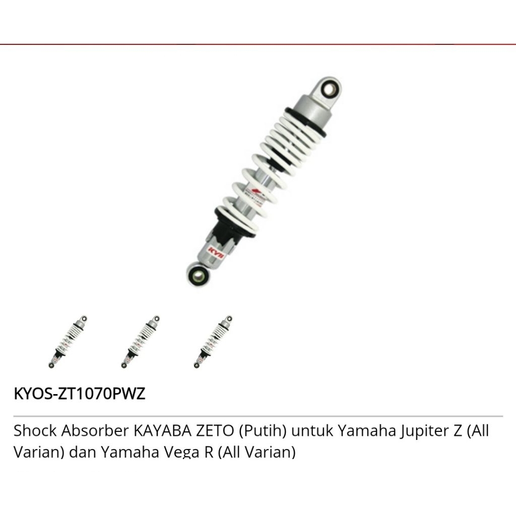 Kyb zeto shock belakang motor jupiter z/vega 280mm