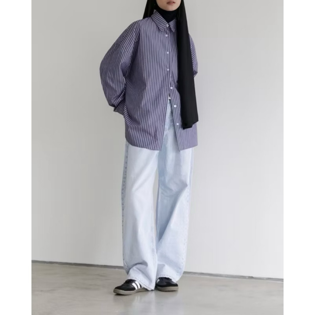 PRELOVED STRIPES SHIRT SABA MODEST MORNINGSOL STUDIO RIVIERE