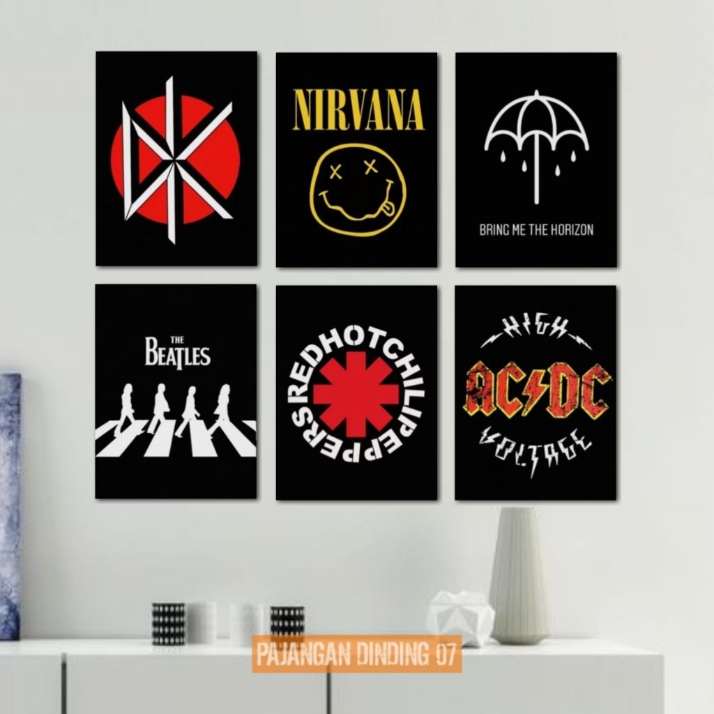 Hiasan dinding kamar tidur aesthetic Poster dinding band metal logo Pajangan Walldecor