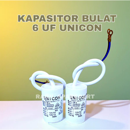 Kapasitor Bulat Mesin Cuci / Pompa Air Unicon 6 UF