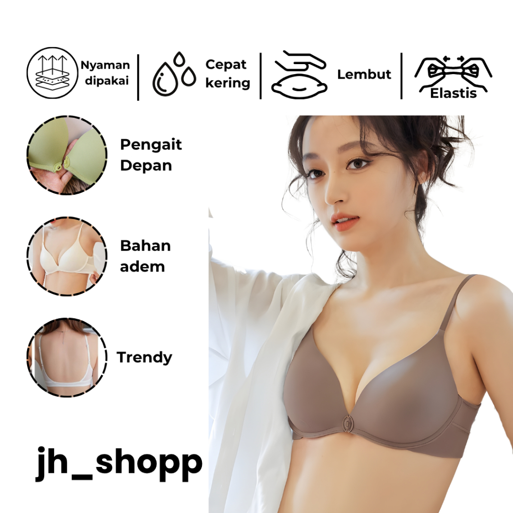 JH Push up bra wanita kancing depan BH wanita pengait depan busui friendly