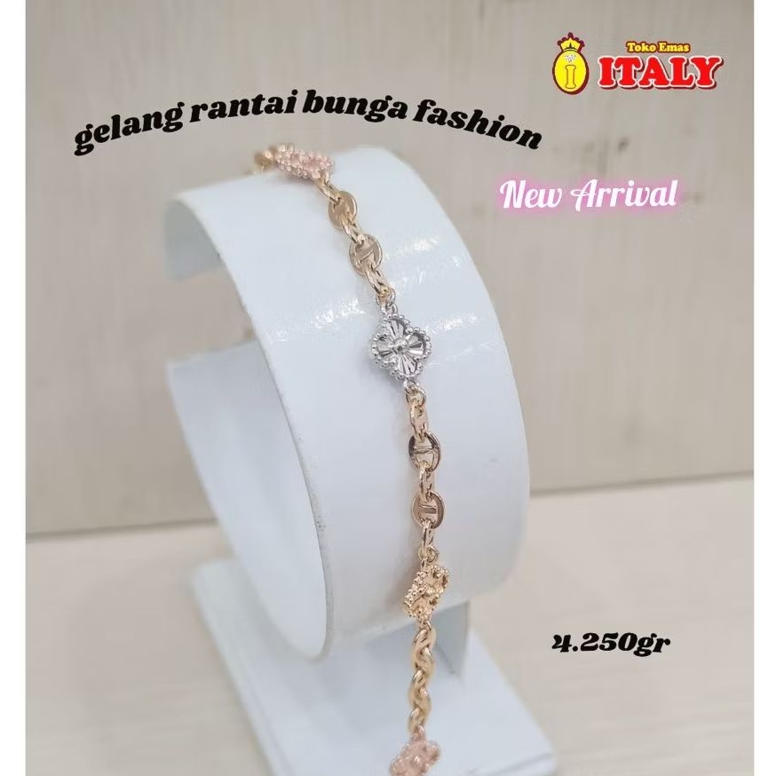 gelang emas tua bunga kombinasi