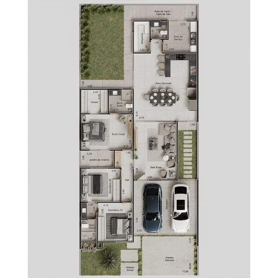 Denah Rumah 1 Lantai Modern D'arsitek Sidoarjo