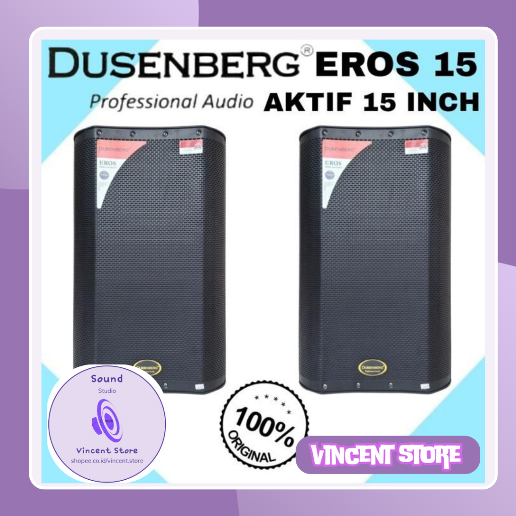 SPEAKER AKTIF BLUETOOTH KARAOKE SMART TV YOUTUBE DUSENBERG 15 INCH EROS 15 SPEAKER KARAOKE - 2 UNIT