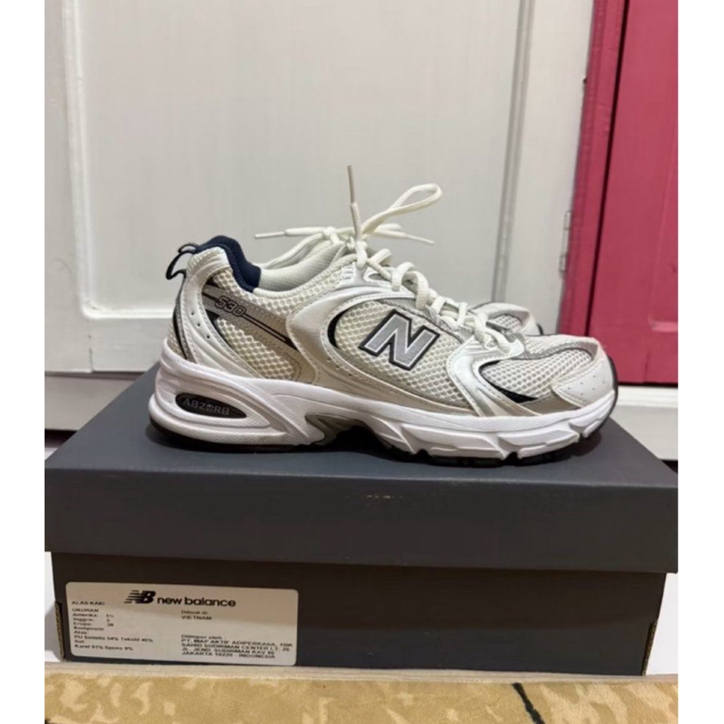 new balance 530 white navy indigo